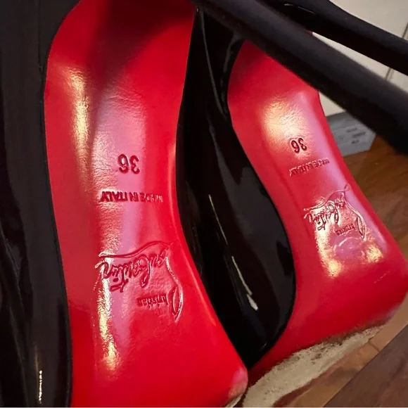 CHRISTIAN LOUBOUTIN Decollete Heels Pumps Burgundy 100mm 4 inches Size 36 6